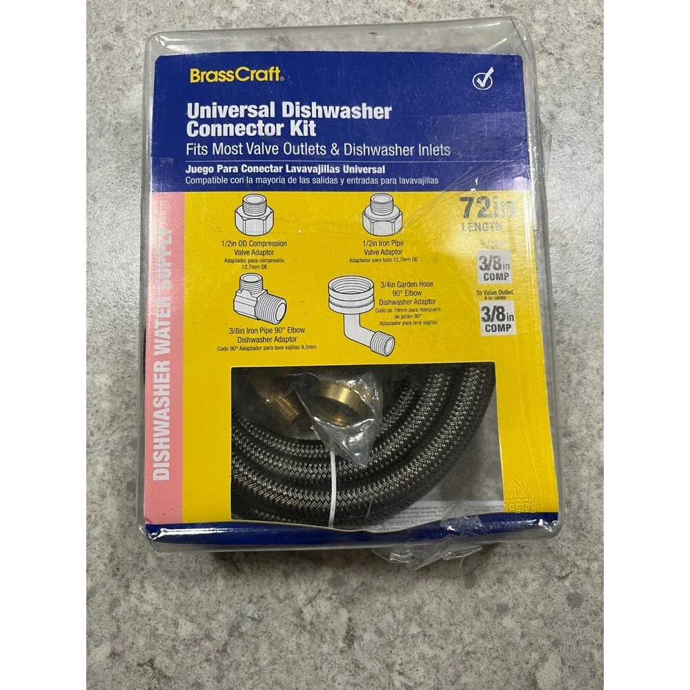 BrassCraft Universal Dishwasher Connector Kit 72 in. x 3/8 in. B1U-72DW612 D